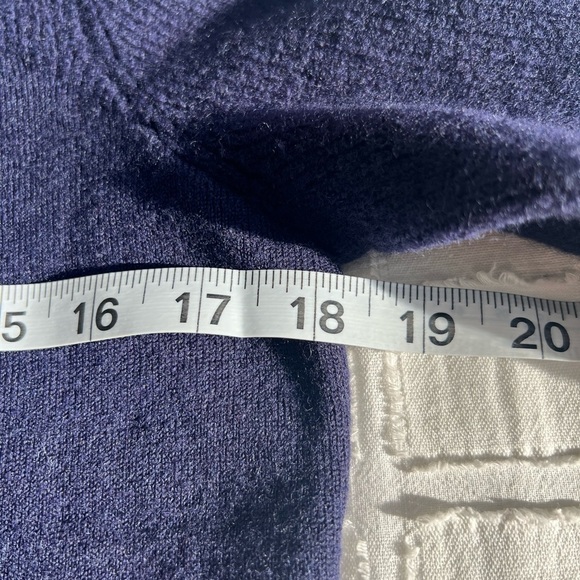 Wool Cowl Neck Catherine Malandrino Turtle Neck Sweater Navy Blue Color - Picture 7 of 8